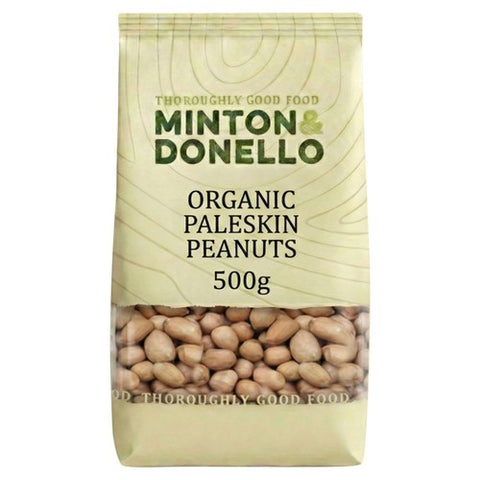 Minton & Donello Organic Peanuts Paleskin 500g (Pack of 3)