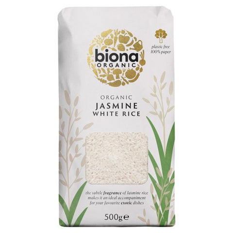 Biona Organic Jasmine Rice White 500g (Pack of 3)