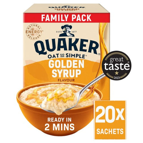 Quaker Oat So Simple Family Pack Golden Syrup Cereal 20 x 36g (Pack 3)