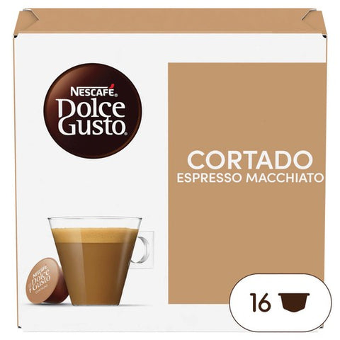 Nescafe Dolce Gusto Cortado Espresso Macchiato Pods, 16 pods pack (Pack 3)