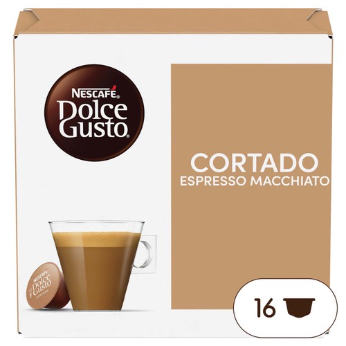 Nescafe Dolce Gusto Cortado Espresso Macchiato Pods, 16 pods pack (Pack 3)