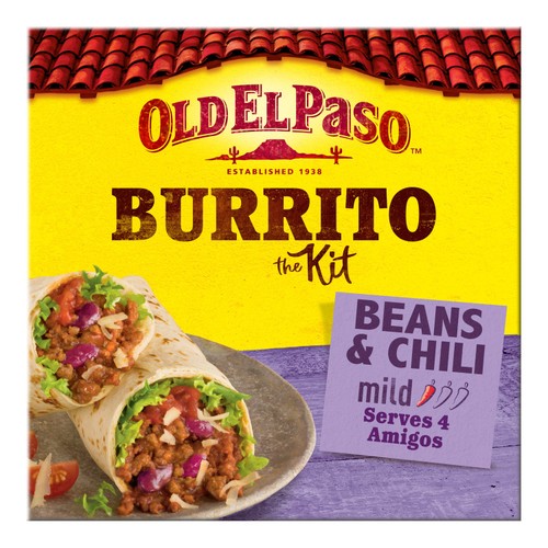 Old El Paso Mexican Beans & Beef Chili Mild Burrito Kit 620g (Pack of 2)