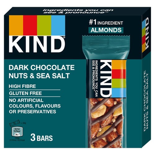 KIND Dark Chocolate Nuts & Sea Salt Snack Bars Multipack 3 x 30g (Pack of 3)