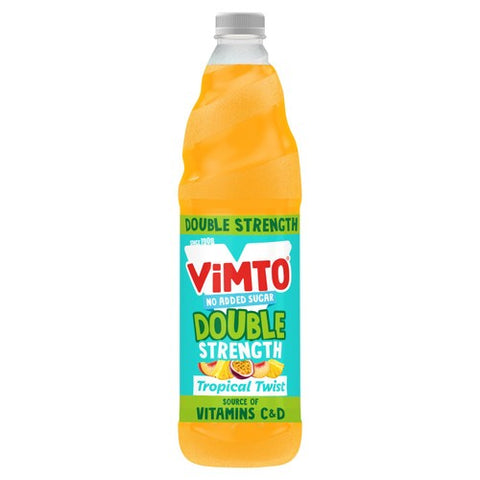 Vimto Double Concentrate No Added Sugar Tropical Twist Squash 725ml (Pack of 2)