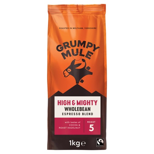 Grumpy Mule High & Mighty Espresso Coffee Beans 1kg (Pack of 2)