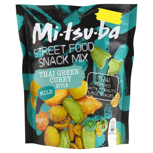 Mitsuba Thai Green Curry Street Food Snack Mix 140g (Pack of 3)