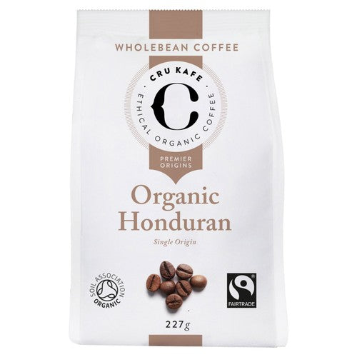 CRU Kafe Organic Fairtrade Honduran Coffee Beans 227g (Pack of 2)