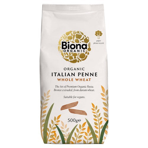 Biona Organic Whole Wheat Penne Pasta 500g (Pack of 3)
