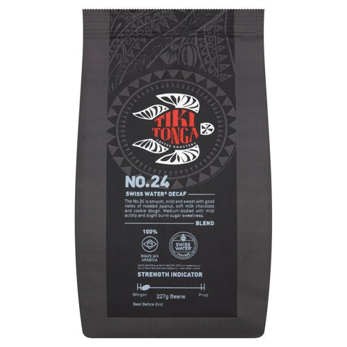 Tiki Tonga blend No.24 Decaf Whole Coffee Beans 227g (Pack of 2)