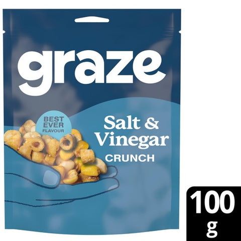 Graze Salt & Vinegar Crunch Sharing Bag Snack 100g (Pack of 6)