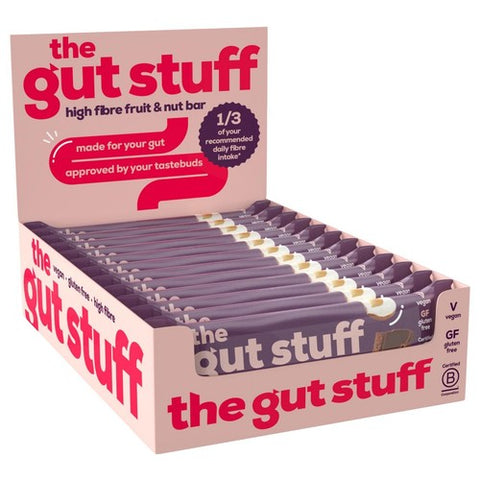 The Gut Stuff Cocoa Hazelnut High Fibre Fruit Nut Box Bars 12 x 35g (Pack 3)