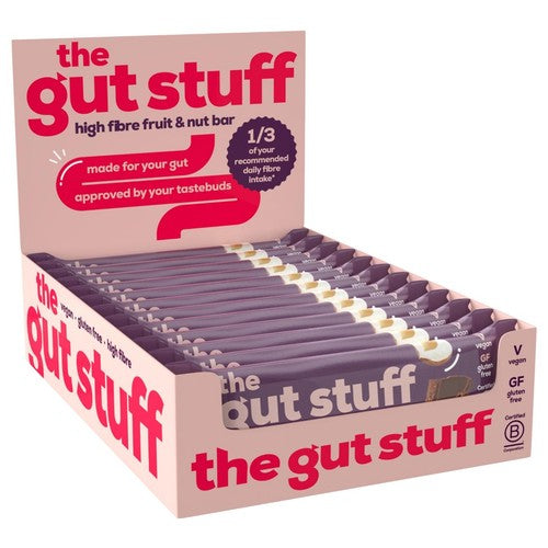 The Gut Stuff Cocoa Hazelnut High Fibre Fruit Nut Box Bars 12 x 35g (Pack 3)