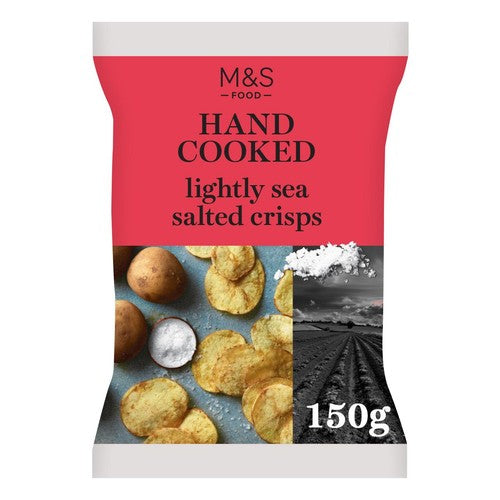 M&S Hand Cooked Lightly Sea Salted Crisps 150g (Pack of 3)