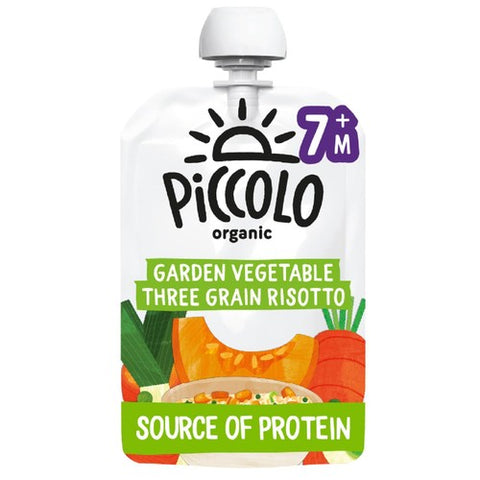 Piccolo Garden Vegetable Three Grain Risotto Pouch, 7 mths+ 130g (Pack of 2)