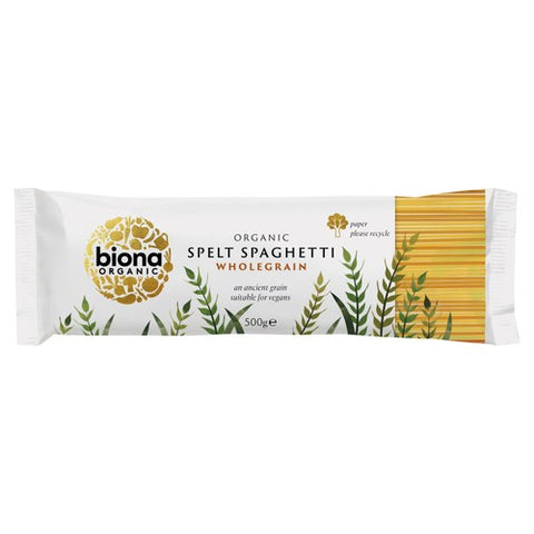 Biona Organic Spelt Wholegrain Spaghetti Pasta 500g (Pack of 3)