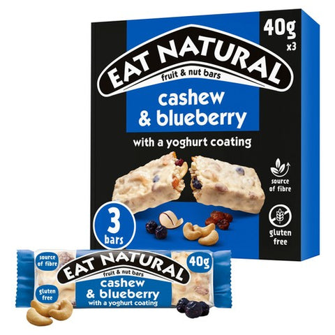 Eat Natural Cashew and Blueberry Bars 3 x 40g (Pack of 3)