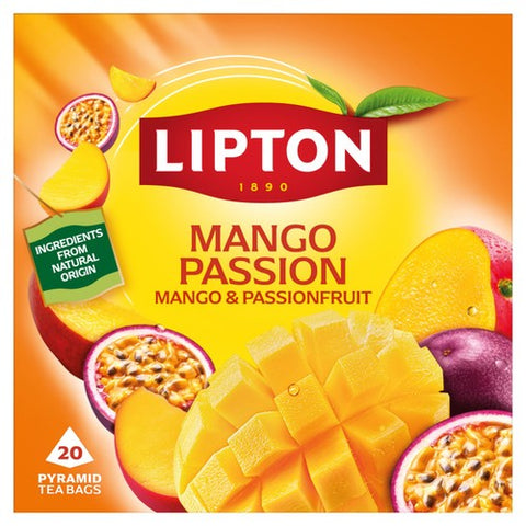 Lipton Fruit Tea Mango Passion Tea Bags 20's (Pack of 3)