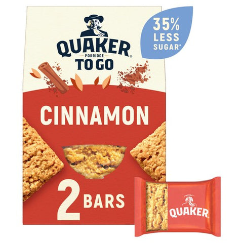 Quaker Porridge To Go Cinnamon Breakfast Bars 2 x 55g (Pack of 3)