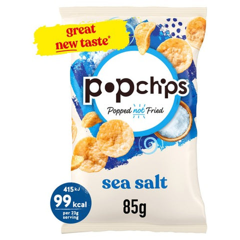 popchips Sea Salt Sharing Crisps 85g (Pack of 6)