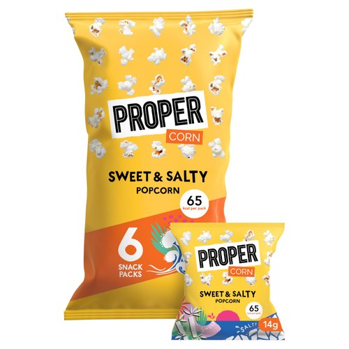 Propercorn Sweet & Salty Multipack 6 x 14g (Pack of 3)