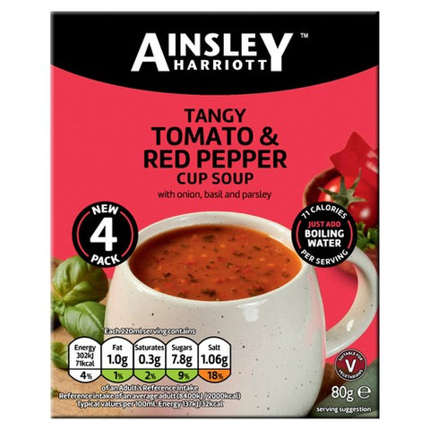 Ainsley Harriott Tomato & Roasted Red Pepper Cup Soup 80g (Pack of 2)