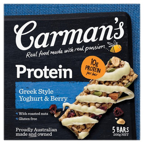 Carmans Kitchen Greek Yoghurt & Berry Protein Bar 5 x 40g (Pack of 3)