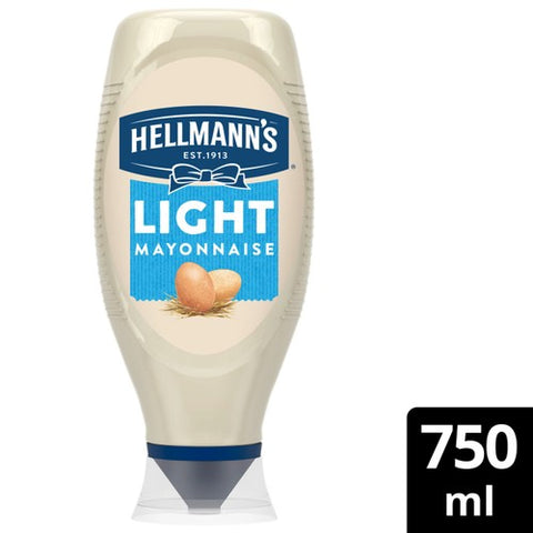 Hellmann's Light Squeezy Mayonnaise 750g (Pack of 2)