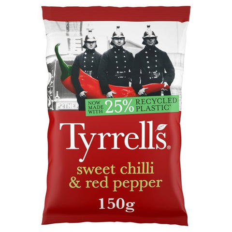 Tyrrells Sweet Chilli & Red Pepper Sharing Crisps 150g (Pack of 3)