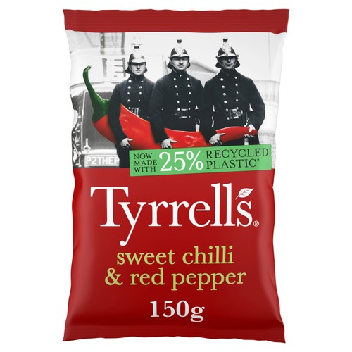 Tyrrells Sweet Chilli & Red Pepper Sharing Crisps 150g (Pack of 3)