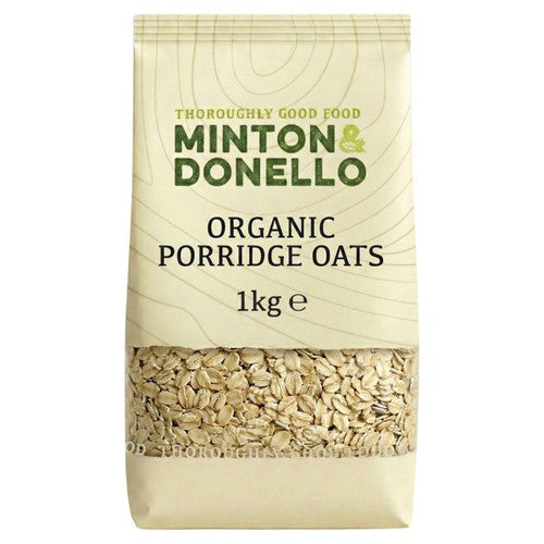 Minton & Donello Organic Porridge Oats 1kg (Pack of 3)
