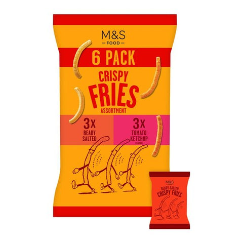 M&S Crispy Fries Crisps Assorted Multipack 6 x 18g (Pack of 3)