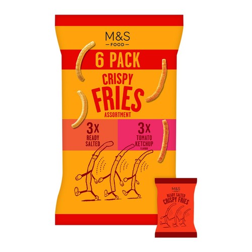 M&S Crispy Fries Crisps Assorted Multipack 6 x 18g (Pack of 3)