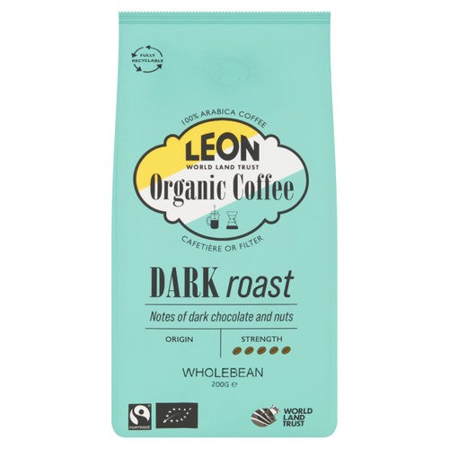 LEON Dark Roast Coffee Beans 200g (Pack of 2)
