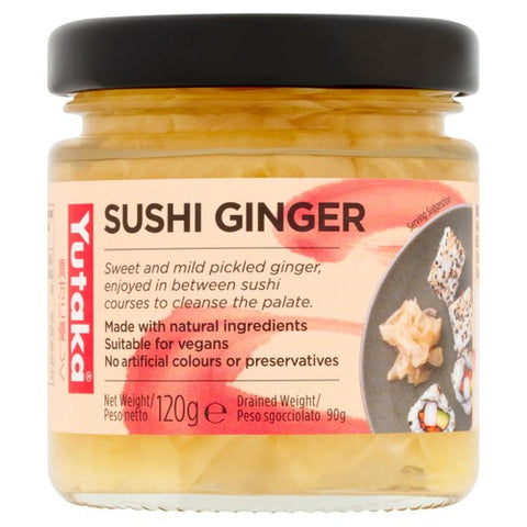 Yutaka 100% Natural Sushi Ginger 120g (Pack of 2)