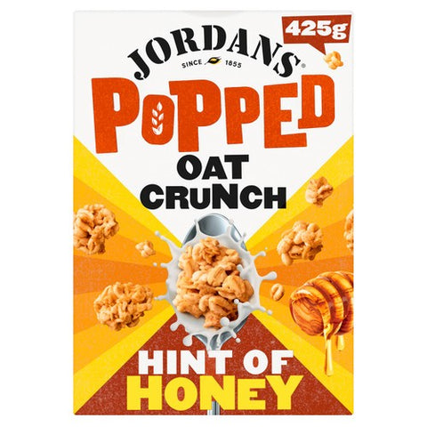 Jordans Popped Oat Crunch Hint of Honey Breakfast Cereal 425g (Pack of 3)