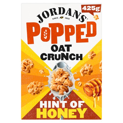 Jordans Popped Oat Crunch Hint of Honey Breakfast Cereal 425g (Pack of 3)