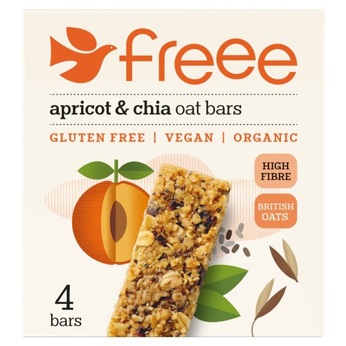 Freee Organic Gluten Free Apricot & Chia Oat Bars 4 x 35g (Pack of 3)