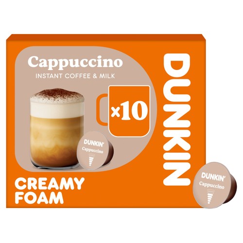 Dunkin Cappuccino Dolce Gusto Compatible Coffee Pods, 10 pods pack (Pack 3)