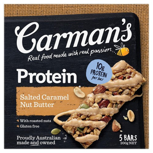 Carmans Kitchen Salted Caramel Nut Butter Protein Bar 5 x 40g (Pack of 3)