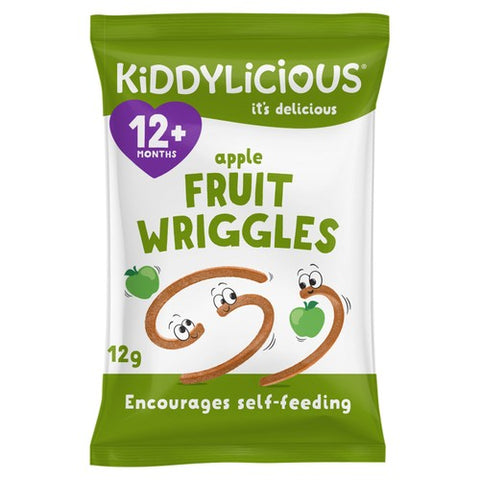 Kiddylicious Apple Wriggles Baby Snacks 12g (Pack of 3)
