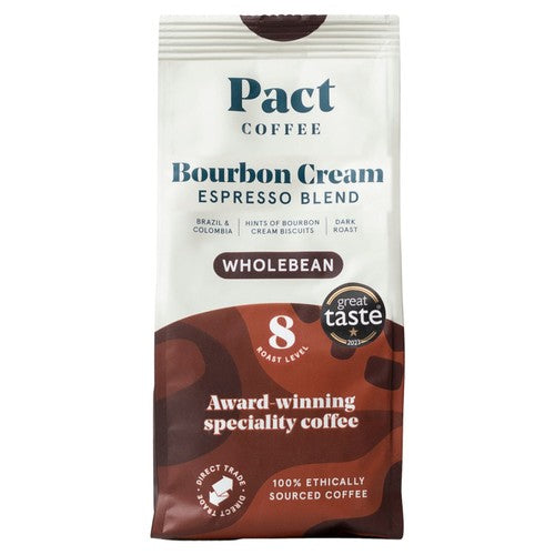 Pact Coffee Bourbon Cream Espresso Wholebean 200g (Pack of 2)