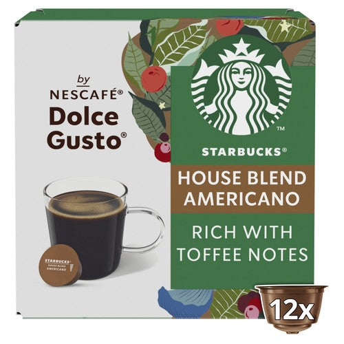 Starbucks Medium House Blend Coffee Pods Dolce Gusto, 12 pods pack (Pack 3)