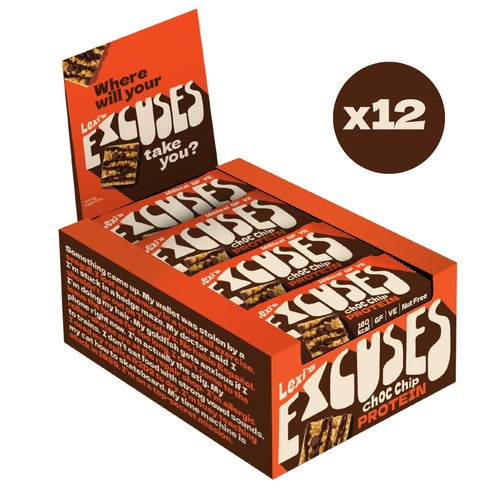 Lexi's Excuses - Choc Chip Protein Bar Multipack 12 x 40g (Pack of 3)