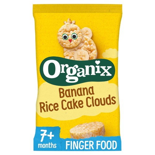 Organix Banana Rice Cake Clouds Organic Baby Snacks 7 months+ 40g (Pack of 3)