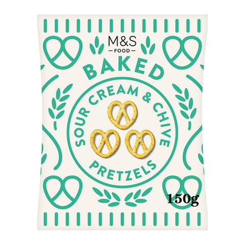 M&S Sour Cream & Chive Pretzels 150g (Pack of 3)