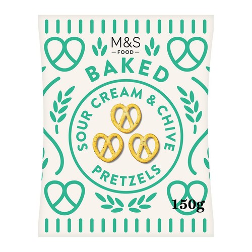 M&S Sour Cream & Chive Pretzels 150g (Pack of 3)