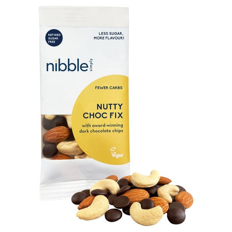 Nibble Simply Nutty Choc Fix Trail Mix 32g (Pack of 3)