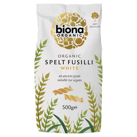 Biona Organic Spelt Fusilli White Pasta 500g (Pack of 3)