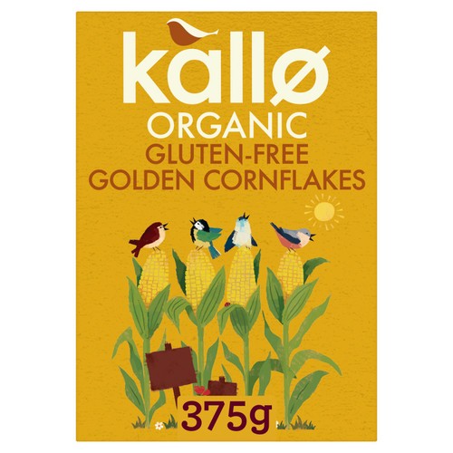 Kallo Gluten Free Organic Cornflakes 375g (Pack of 3)