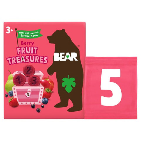 Bear Treasures Kids Snack 3+ Years Berry Flavour 5 x 20g (Pack of 3)
